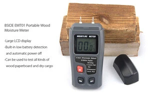 0-99.9% Two Pins Digital Wood Moisture Meter Humidity Tester Timber Damp Detector 0.5 percent Accuracy Moisture Meter Test