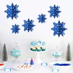 Hot Sale Custom Indoor Paper 3D Snowflake Hanging Christmas Ornaments For Decoration