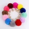 Colorful Decorative Fur keychain Rabbit tail ball Plush key chain