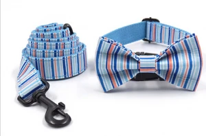 IN style dog collar and leash set, New design dog collar and leash set, 3 in 1 set, disassemble bowknot dog collar set
