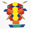 Plastic Pattern Blocks - Set of 250 Math Games for Kindergarten, Homeschool, Shape Recognition, Early Math Skills