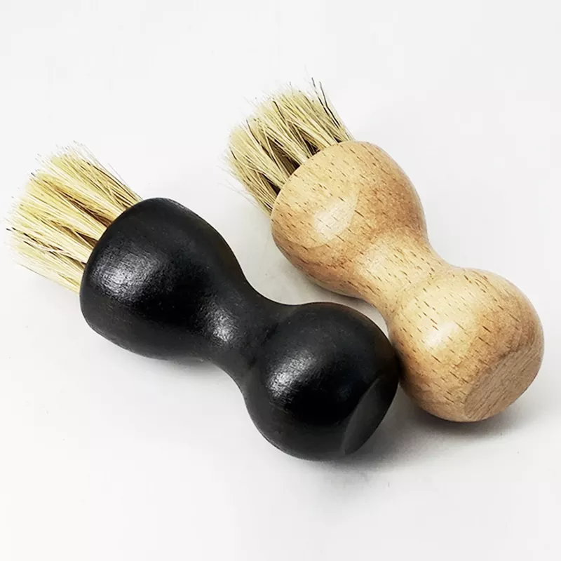 Buy Gourd Shape Mini Pig Hair Shoe Polishing Brush Wooden Shoe Shine