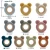 Import Silicone Teether Soft Bear Animal Shape Wooden Round Wreath Eco-friendly Kids Baby Sensory Chew Teething Rings Baby Tee from China