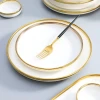 White Porcelain Tableware with Gold Edge