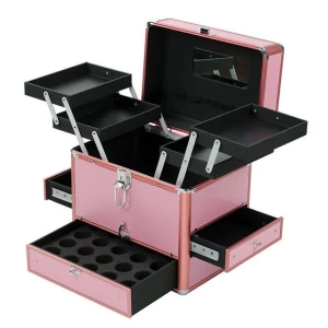 Factory direct sales custom portable aluminum alloy box household hardware portable tool box with lock metal storage instrument