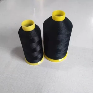 Black dyed 120D/2 polyester filament embroidery yarn  in spun