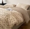 Vintage Small Floral Washed Cotton Bedding Set Simple Beige Bed Sheet Set