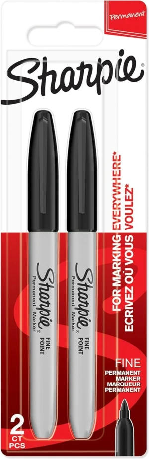 Sharpie Permanent Markers, Fine Tip Pack of 2