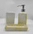 Import square bubble glazing ceramic bathroom sets-3pcs soap dispenser/tumbler/dish from China