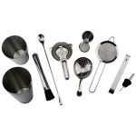 10-Piece Bar Tool Set For Home and Professional Bartending, Martini Shaker Set with Drink Mixing Bar Tools