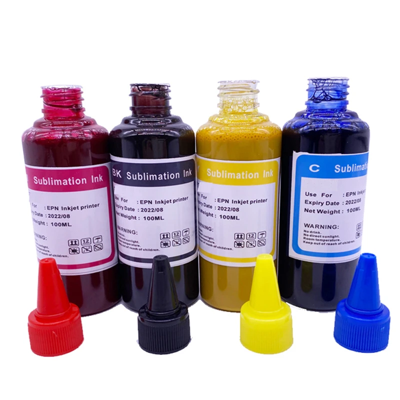 100ML Premium Sublimation Ink For Epson 4 Color Desktop Digital Printing Pad Cap Cup Mug T-shirt Heat Press Sublimation Ink