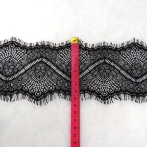 10cm wide Hot selling eyelash lace trim design double scalloped nylon lace trim