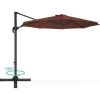 10ft Offset Hanging Polyester Market Patio Umbrella w/ 8 Ribs and Easy Tilt Adjustment, Beige