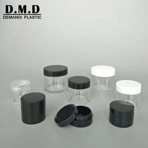 10g 15g 20g 25g 30g 60gram 120ml plastic empty clear transparent cosmetic jar with black lid