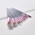 Import 10pcs synthetic hair professional makeup brushes private label eyebrow lipstick eyeshdaow blending glitter crystal brush from China