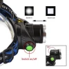 10W T6 LED 2* 18650 battery powered usb rechargeable led head torch, high power headlamp led, led headlamp