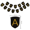 12 inch balloons Pom Poms with Happy Birthday Banner Gold and Black Theme Party Decorations