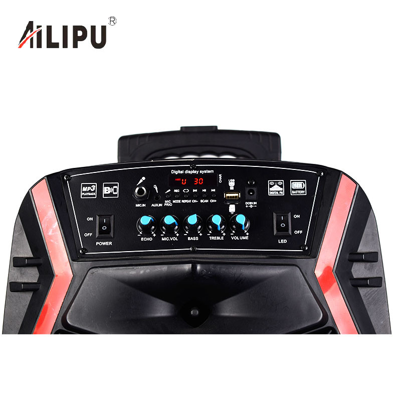 Buy 12 Inch Subwoofer Speaker Portable Trolley Speaker Audio Player ...