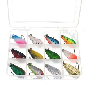 12pcs/box Fishing lure kit  Fishing Lures 30mm 3g Metal  Spoons set Trout Lures