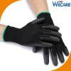 13G Seamless Knitted Lightweight Previous Work Hand Protection Black PU Coated Nylon Gloves