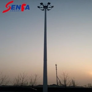 1600W LED 20m high mast light with galvanized polygon pole for parking lighting