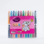 18 pcs colorful crayon set in plastic box wax crayon for kids