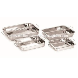 18/10 Stainless Steel Deep Buffet Baking Tray Nonstick Chef Bakeware Barbecue/Roasting/Lasagna Baking Pan with Induction Bottom