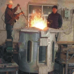 1T aluminum ingots steel shell melting furnace 1800 degree copper tilting type scraps industrial smelting furnace