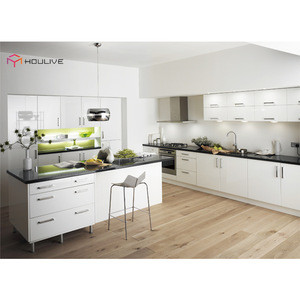 Buy 2 Pac Mdf High Gloss White Lacquer Finish Kitchen Cabinets Direct ...