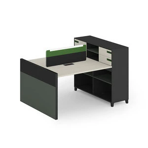 2 person workstation wooden panel modern design modular office furniture