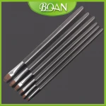 2016 BQAN Hot Selling Pure Bristle Oil Painting Brush Transparent Acrylic Handle Artist Paint Brush