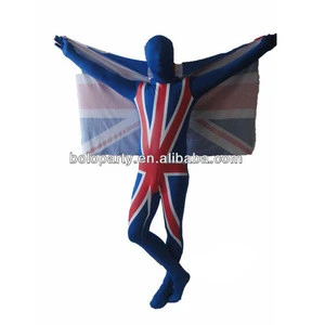 2017 party costume fancy dress Zentai Mens fancy dress with UK flag