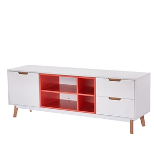 2018 Fashion Design High quality PU Painting MDF small Sideboards with solid wood legs/side cabinet/TV stand