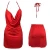 Import 2019 classic hot sell Women Sexy Deep V-Neck Halter Backless Slit Mini Party Club Dress from China