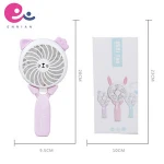 2019 New cute cat USB mini rechargeable portable air cooling strong wind electric fan for summer