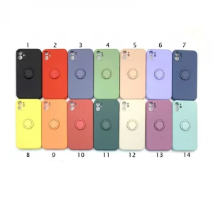 2020 amazon hot sell high quality non-slip liquid silicone phone cover with ring soft mobile phone housings for iphone 12 11max