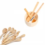2020 American popular bamboo clay without Beauty Bowl bamboo brush bamboo spoon main knife set custom trademark