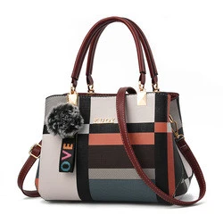 2020 fashion plaid ladies leather purses handbags women shopping tote hand bag luxury handbags women bags designer