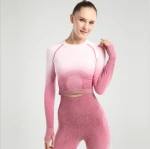 2020 hot selling oem ombre seamless leggings  set Yoga Clothing Fitness Yoga Leggings