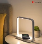 2020 idea new design led table lamp desk lights with wireless charging usb charging for phone for Room dimmer Night Light