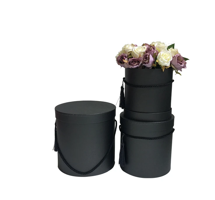 2020 Luxury Custom Printing Cardboard Flower Gift Round Barre bucketl Boxes Packaging floral box sets