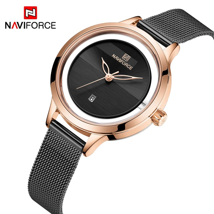 2020 NAVIFORCE New Women Watches 5014 Luxury Quartz Ladies Watches transparent dial Female Wristwatches reloj naviforce