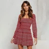 2020 New Arrival Trendy Women Dress Printed Ruffle Tiered Casual Dresses