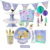 2020 new disposable mermaid tableware party sets supplies for kids birthday decoration wedding plates cups napkins tissue