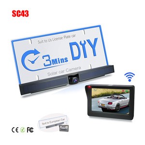 2020 New Product SC43 DIY CE FCC IP67 Wireless License Plate Solar Battery Car Wireless Camera Reversing Aid for Vehicle Parking