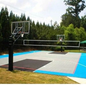 2021 hot sales DIY outdoor backyard basketball  badminton tennis court tiles set for sport court flooring free sample