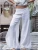 Import 2021 new womens solid color linen wide-leg pants from China