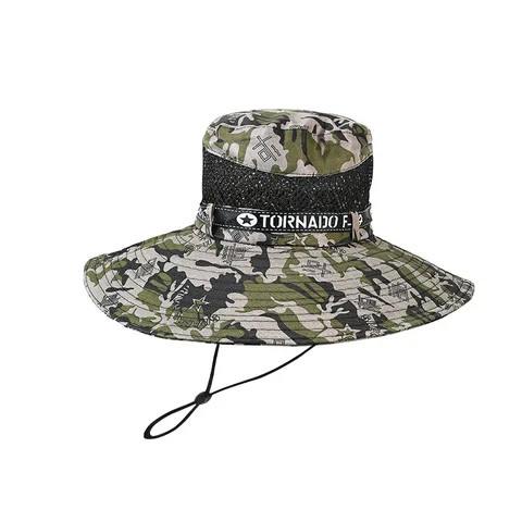 2024 custom logo outdoor camouflage cross-border sunshade UV protection mountaineering large brim fisherman hat camo boonie hats