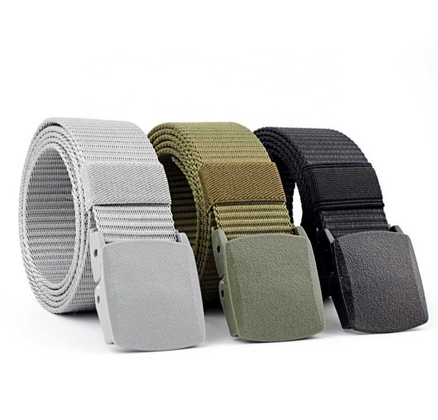 3.8cm Military Tactical Custom Men Army Web Outdoor Woven Fabric Nylon Belt With Plastic Buckle Laser Logo