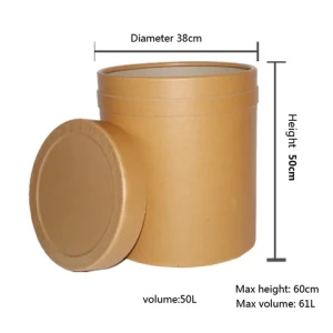 38cmx50cm  round all kraft paper drum container for packaging food additive